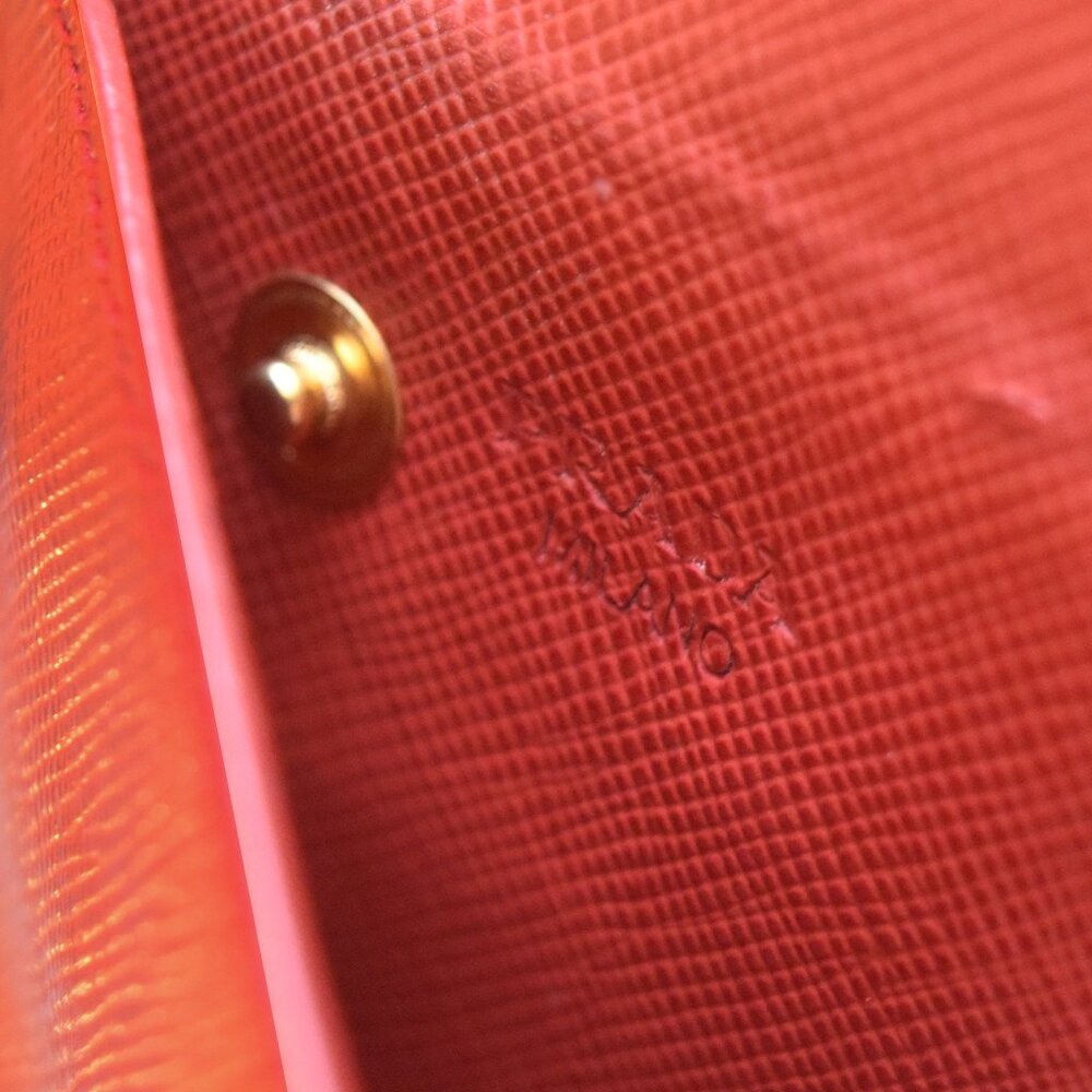 Prada Saffiano Envelope Pouch Clutch Corallo Papaya Red Document Holder - Picture 8 of 10